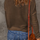 Apricot Solid Drop Shoulder Pullover Sweater