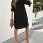 Ruffled Sleeve Shift Dress