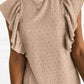 Khaki Swiss Dot Ruffle Armhole Tank Top