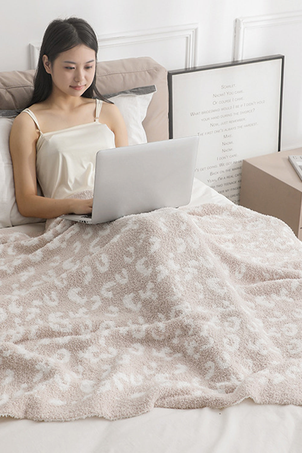 Gray Leopard Grain Knitting Blanket 127*152CM