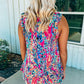 Floral Print Tank Top with Ruffles