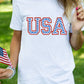 USA Embroidered Short Sleeve Graphic T Shirt