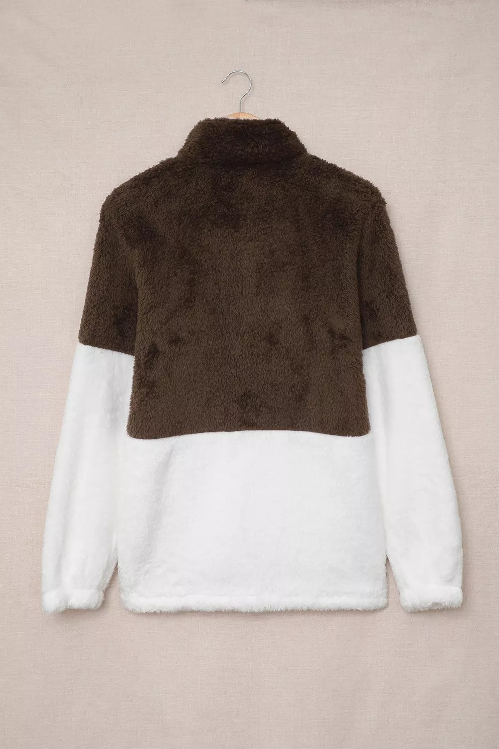 Zip Neck Oversize Fluffy Fleece Pullover