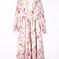 Pink Lace Patchwork Cut Out Back Floral Maxi Dress