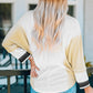 Color Block Buttoned Henley Top