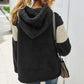 Autumn and winter hooded thickening color blocking sweater