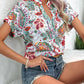 Summer fashion floral pattern V-neck short sleeve