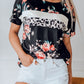 Leopard Striped Floral T Shirt