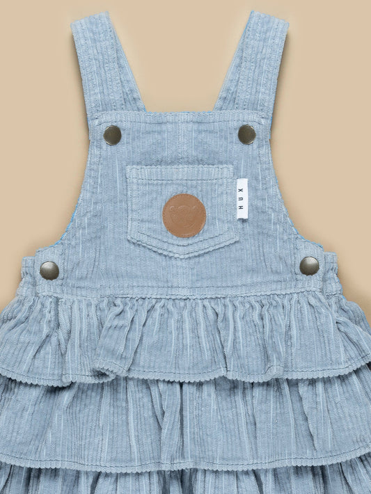 DUSTY BLUE CORD PINAFORE