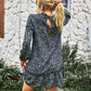 Multicolor Split Neck Buttons Front Shirt Floral Dress
