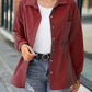 Solid Color Loose Fashion Button Long Sleeve Cardigan Jacket
