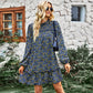 Multicolor Split Neck Buttons Front Shirt Floral Dress