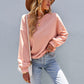 Solid color warm high elasticity loose tops female