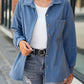 Solid Color Loose Fashion Button Long Sleeve Cardigan Jacket