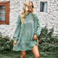 Multicolor Split Neck Buttons Front Shirt Floral Dress
