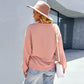 Solid color warm high elasticity loose tops female
