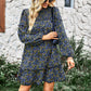 Multicolor Split Neck Buttons Front Shirt Floral Dress