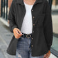 Solid Color Loose Fashion Button Long Sleeve Cardigan Jacket