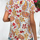 Summer fashion floral pattern V-neck short sleeve