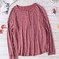 Button Long Sleeve Knit Top