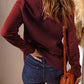 Stand Neck Waffle Zip up Sweatshirt