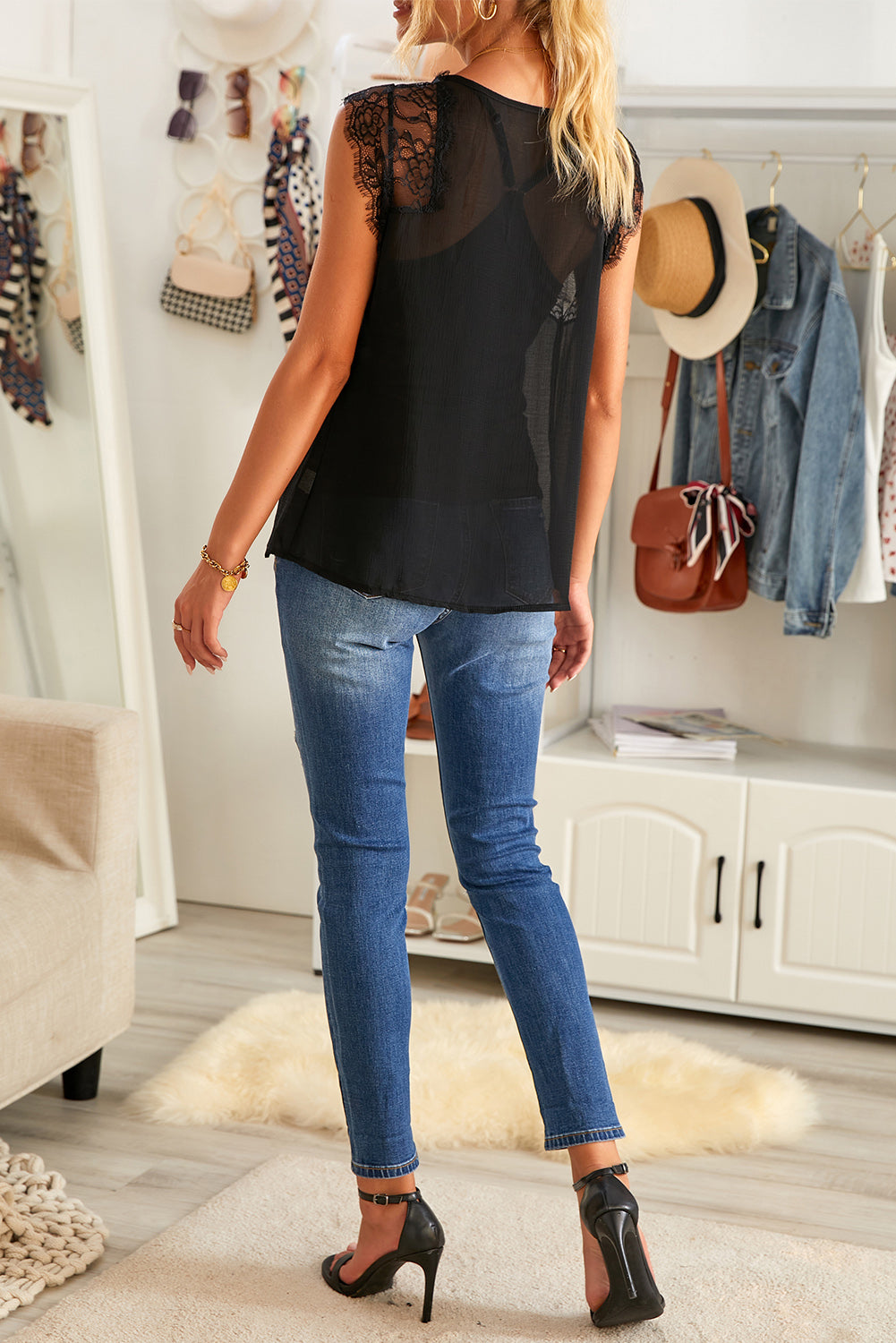 Lace Tank Top with Vest