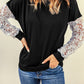 Black Crochet Lace Sleeve Top