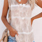 Tie Dyed Buttoned Round Neck Tank Top