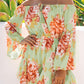 Floral Off the Shoulder Bell Sleeve Romper