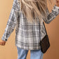 Plaid Print Pocketed Shirt Jacket