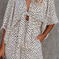 White Tie Front Deep V Neck Bat Sleeve Romper
