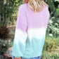 Color Block Tie Dye Pullover Sweatshirt