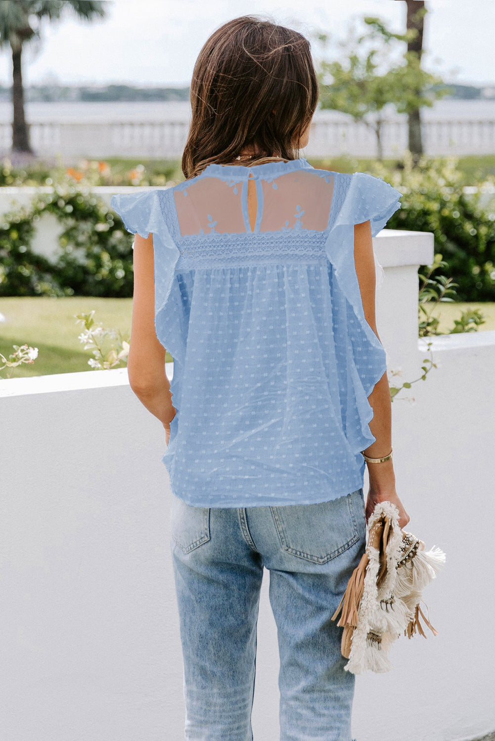 Swiss Dot Flutter Top