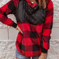 Long Sleeve Plaid Paneled Sweatshirt