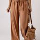 Drawstring Elastic Waist Casual Wide Leg Pants