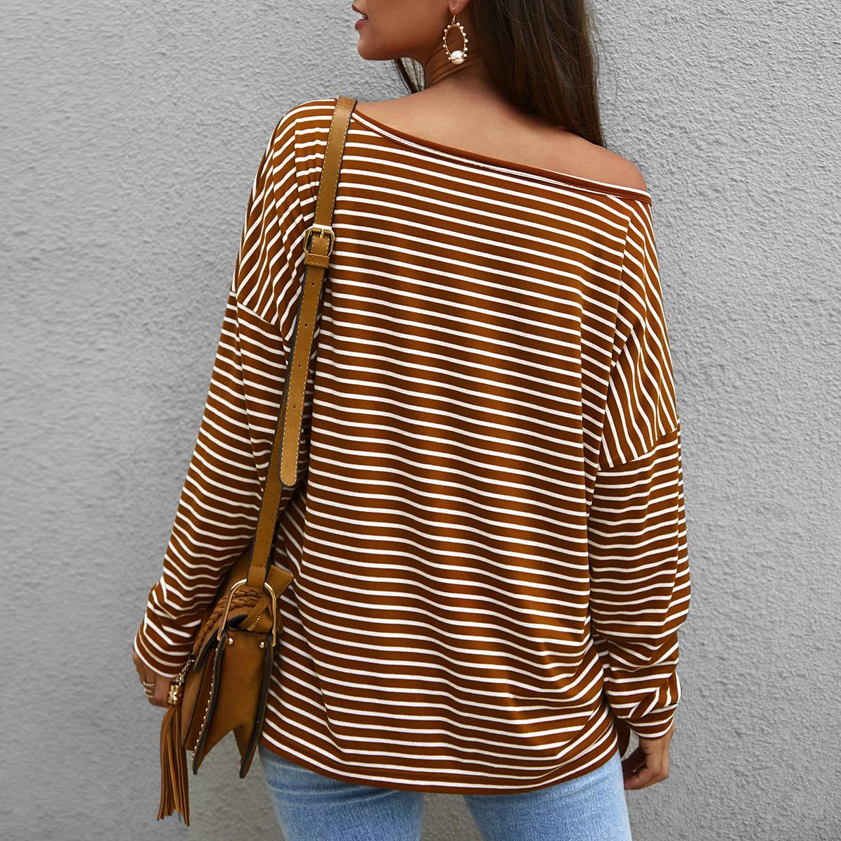 Long-sleeved striped jersey for women