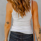 Split Neck Ribbed Knit Tank Top