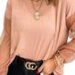 Pink Polka Dot Mesh Patchwork Long Sleeve Top