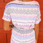 Multicolor Aztec Print Short Sleeve Romper