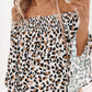 Leopard Off Shoulder Flared Sleeve Top