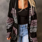 V Neck Buttons Front Colorblock Cardigan with Pockets