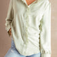 Solid Color Lace Frilled Trims Long Sleeve Shirt