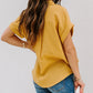Yellow Rolled Short Sleeve Polka Dot Print Shirt