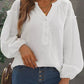 Casual Balloon Sleeve Crinkled Top