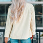 Beige Pocketed Button Ribbed Textured Shacket