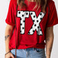 Red Stars TX Graphic Cuffed Sleeve T-shirt