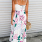 White Floral Twist Cutout Adjustable Straps Maxi Dress