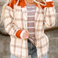 Orange Contrast Corduroy Plaid Shacket