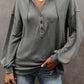 Buttoned High and Low Hem Hoodie