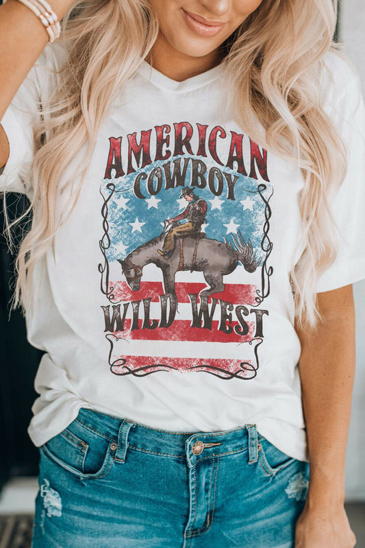 AMERICAN COWBOY WILD WEST Graphic T Shirt
